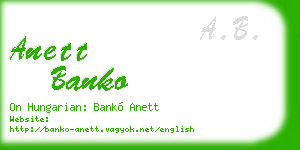 anett banko business card